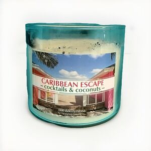 Bath & Body Works Caribbean Escape Scented Candle Large 14.5 oz 3 Wick USED